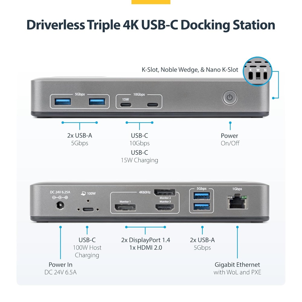 Docking Station Usb C - Estación de Acoplamiento USB C Universal,
