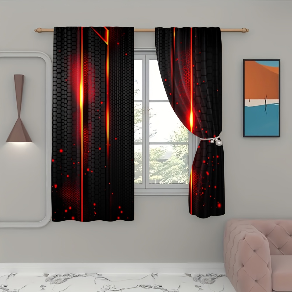 2 Cortinas de Lava Negras y Ro - Office Tech For Home reseña y precio