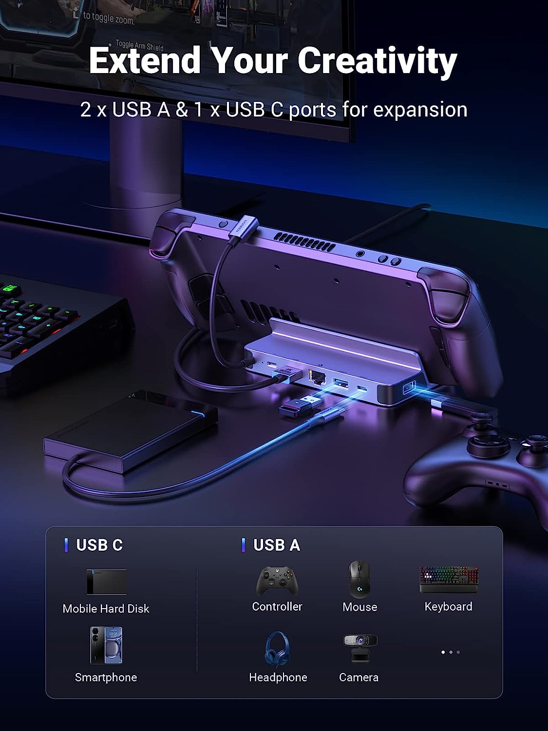 UGREEN Steam Deck Dock Estació - Docking Station Usb C reseña y precio