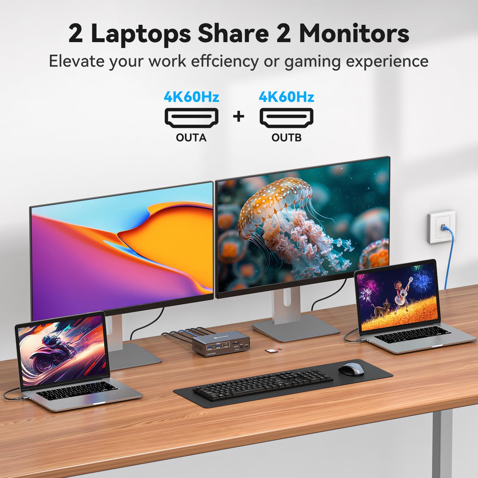 Conmutador KVM USB C, 2 monito - Docking Station Usb C reseña y precio